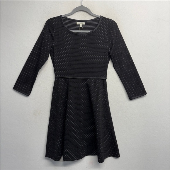 NWT Max Studio Womens Sweater Dress Size XS Black Polka Dot Long Sleeve mini - Picture 1 of 7
